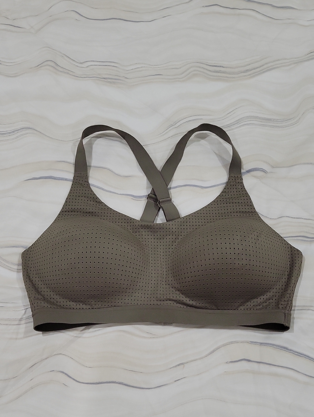 Victoria's Secret Olive Green Perforated Racerback Sports Bra